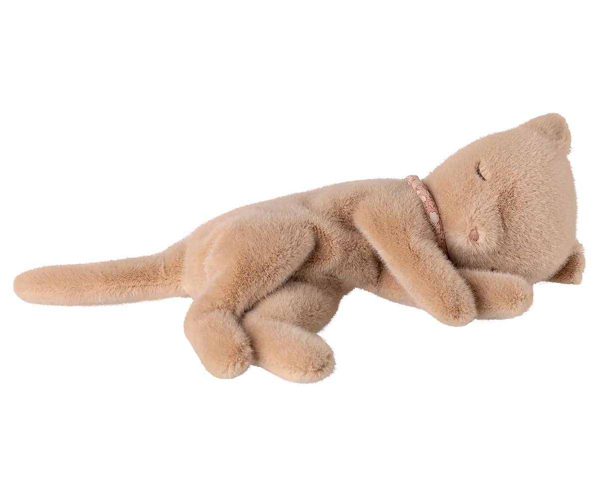 Maileg Sleeping Kitten Plush Small Cream Peach