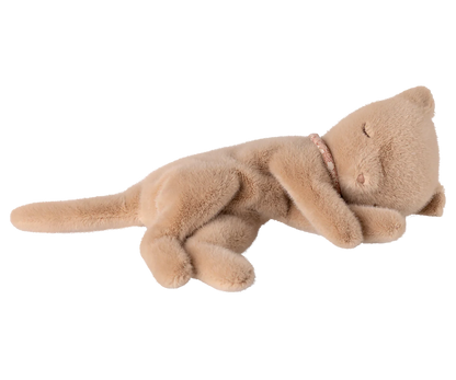 Maileg Sleeping Kitten Plush Small Cream Peach