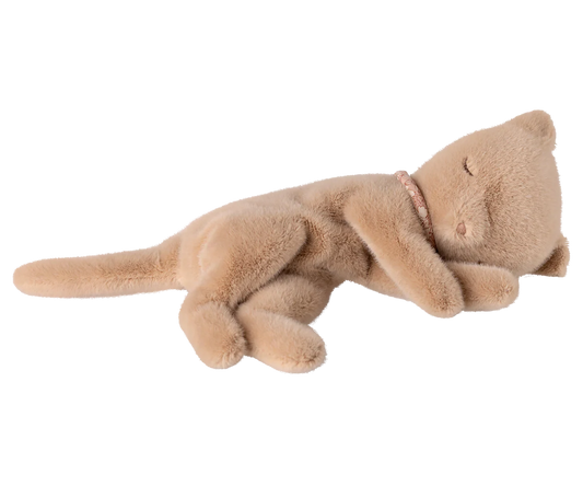 Maileg Sleeping Kitten Plush Small Cream Peach