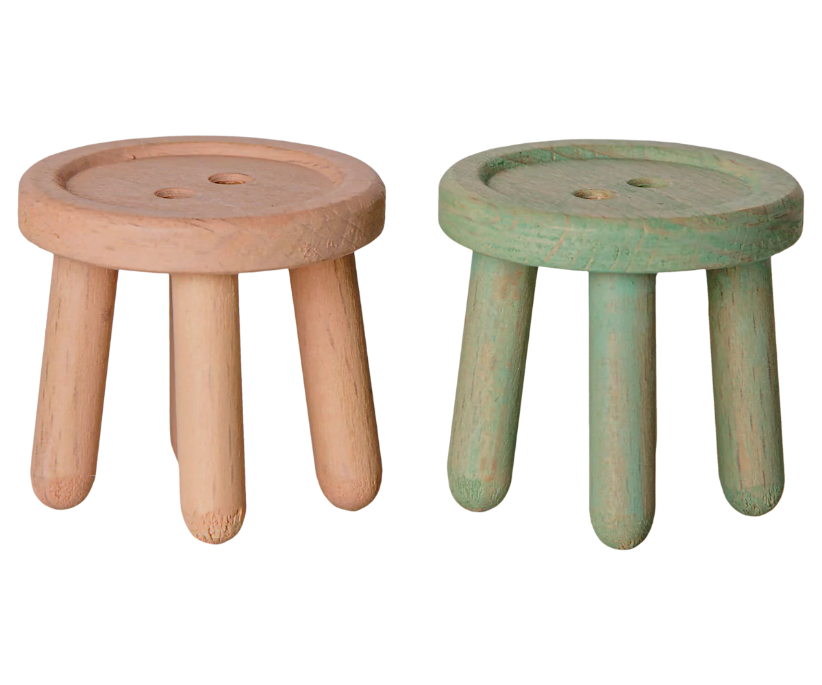 Maileg Mouse Stool Set - Rose/Mint