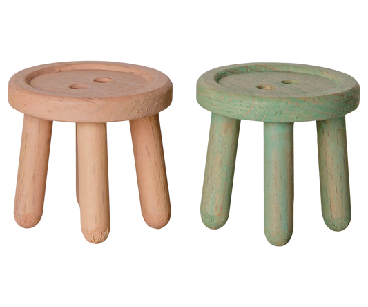 Maileg Mouse Stool Set - Rose/Mint