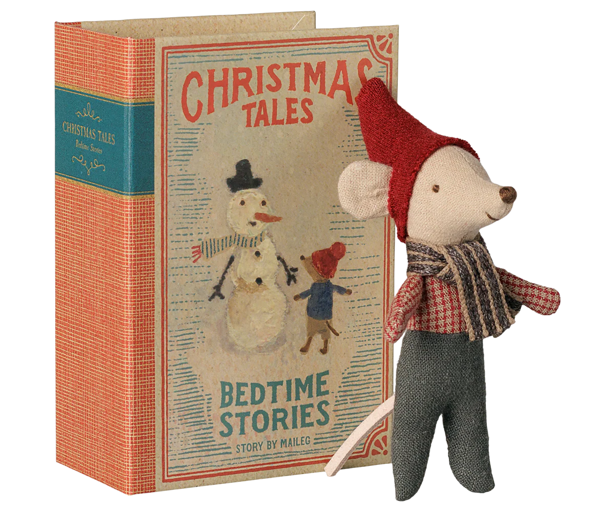 Maileg Christmas Mouse Baby in Book