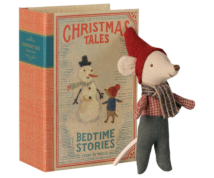 Maileg Christmas Mouse Baby in Book