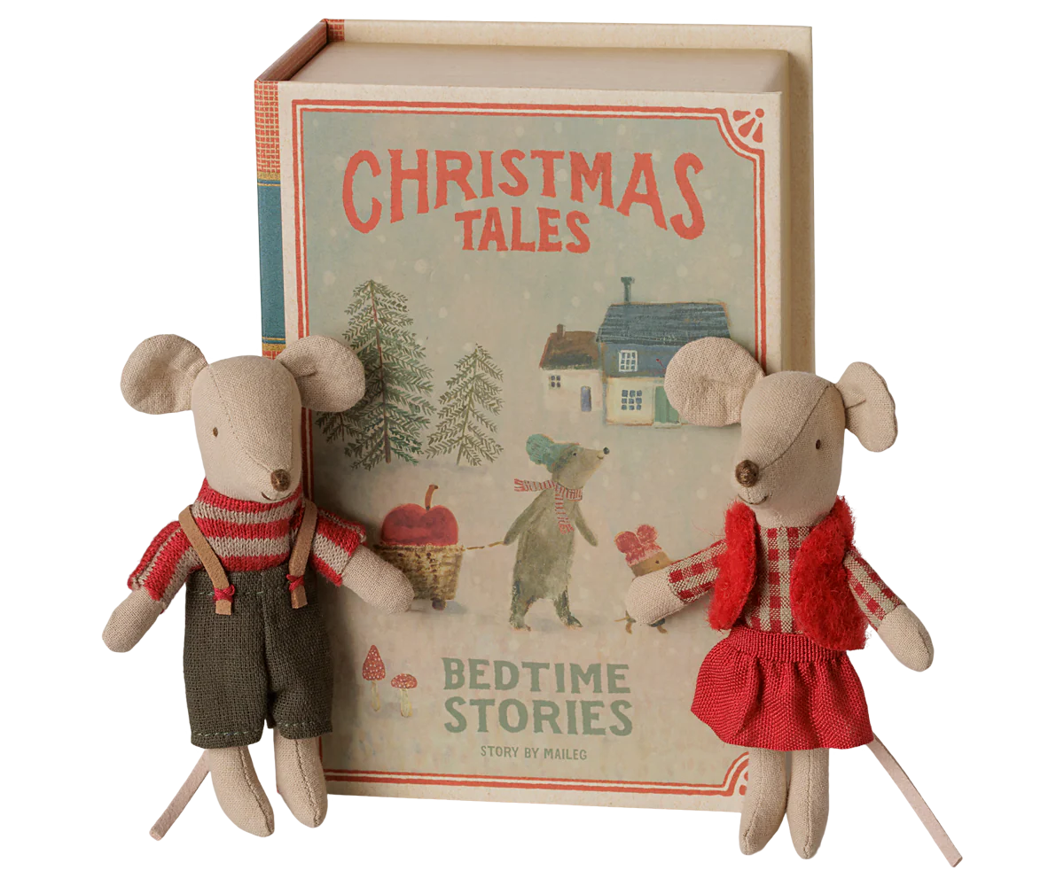 Maileg Christmas Twin Mice in Book