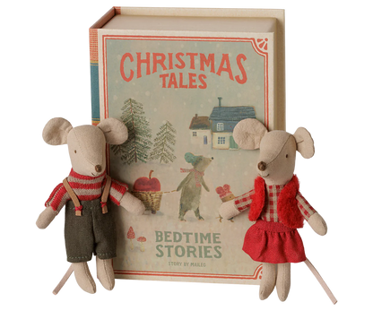 Maileg Christmas Twin Mice in Book