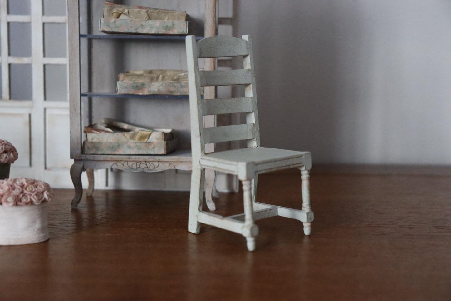 1/12 Brocante Dining Chair Accent Furniture Dollhouse Miniature